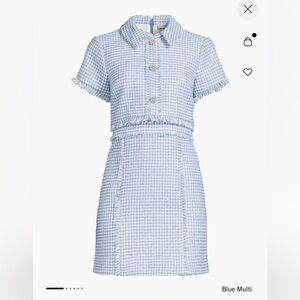 Likely Daisy GREEN Sequin Tweed Collared Dress